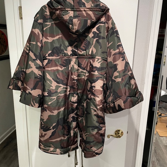 REHAB Oversized Camouflage Kimono Parka Hoodie Jacket 90's size M/L unisex - Picture 6 of 10